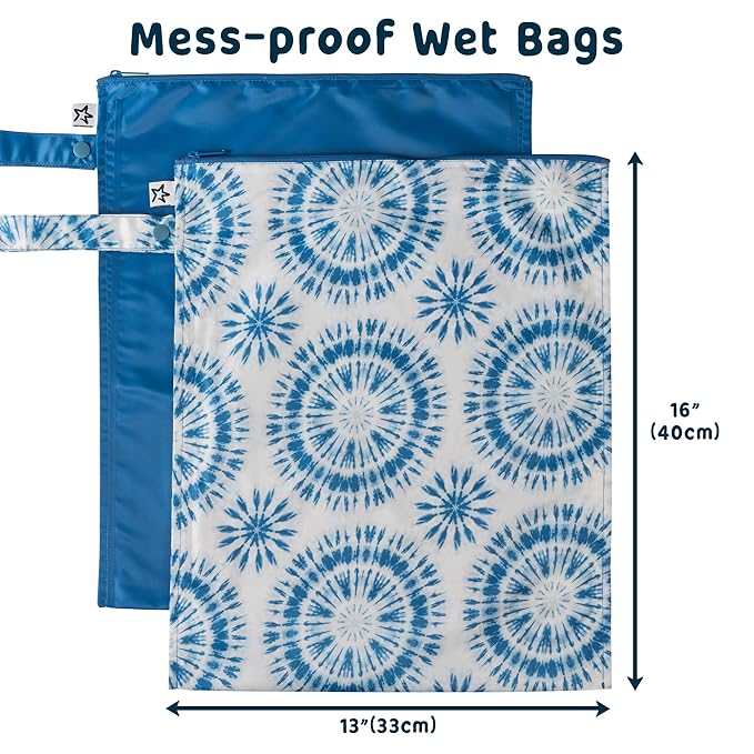Tiny Twinkle Mess Proof Wet Bags | 2-Pack Reusable Waterproof Wet Bags - Image 5