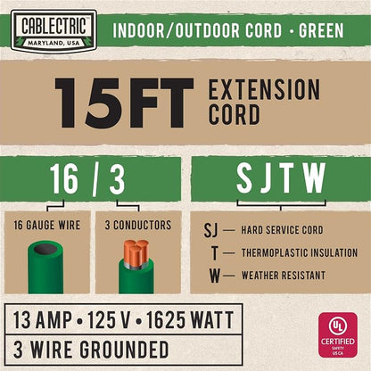 Outdoor Extension Cord 15 Ft - Image 2