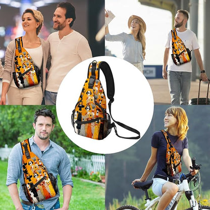 FyLybois Dog Sling Bag for Women Lightweight Crossbody Backpack Casual Daypack - Image 2