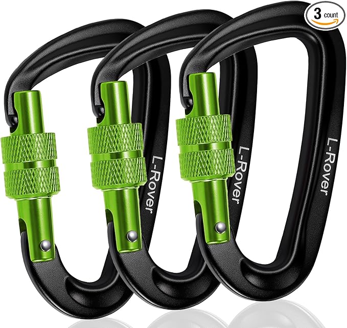 3 Heavy Duty Carabiner Clips 12kN-Lightweight Locking Carabiners by Ultra+Sturdy+Carabiner
