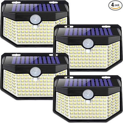 HMCITY Solar Lights Outdoor 120 LED 3 Lighting Modes, Motion Sensor Wall Lights by LightingUpYourLife