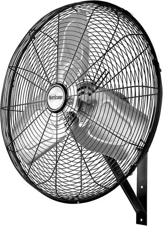 Hurricane Pro Commercial Grade Oscillating Metal Wall Mount Fan w/ 3 Speeds by Hurricane