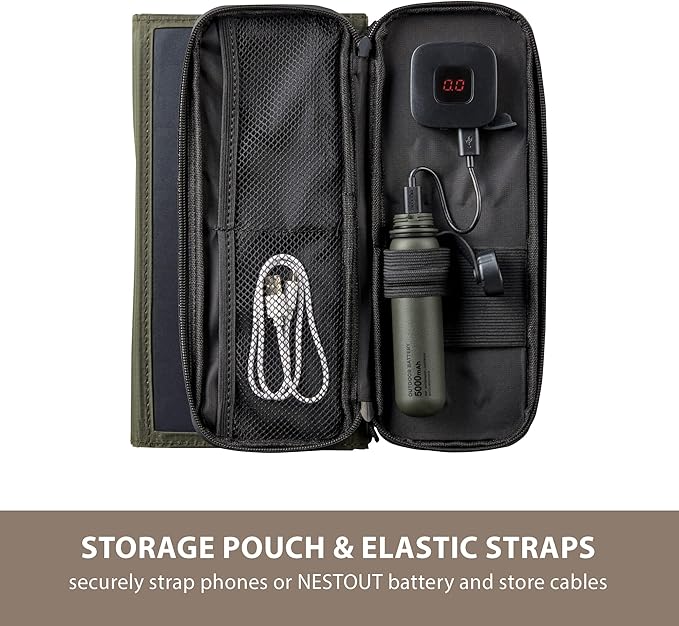 ELECOM NESTOUT Portable Solar Panel, Dual USB-A Ports, 28W Power Generation - Image 5