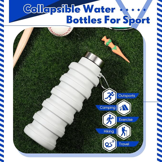 Baderke Collapsible Water Bottles 17oz Travel Sports Portable Water Bottle - Image 4
