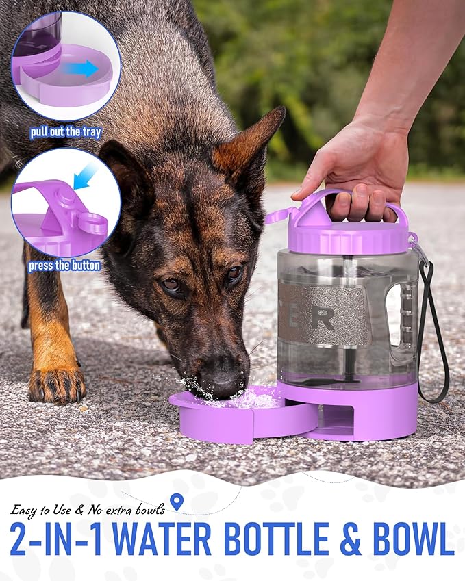 77oz Dog Travel Water Bottle, Large Portable Dog Water Bowl Dispenser, - Image 2