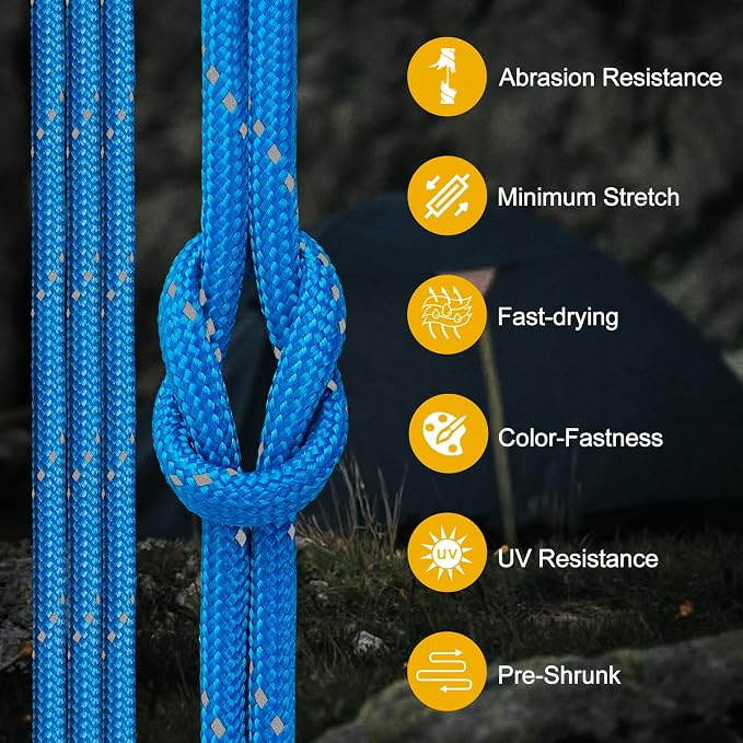 Reflective Paracord Rope 850Ib, 50/100/200/500/1000ft 4MM 11 Strand para Cords - Image 6