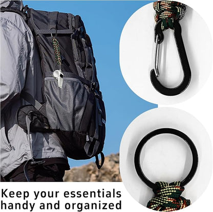 3PCS Paracord Keychain with Carabiner Clip, Braided Rope Key Chain Lanyard - Image 3