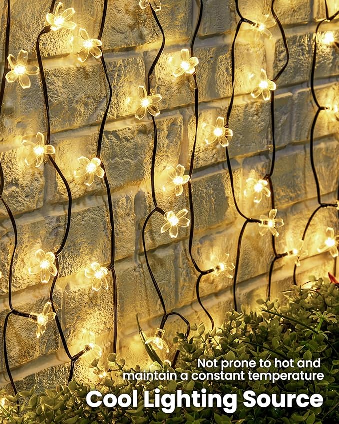 Brightown 60 LED Solar String Lights Flower Outdoor Waterproof Fairy Lights - Image 7
