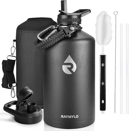 RAYMYLO One Gallon Water Bottle Insulated, Triple Walled Vacuum Stainless Steel by RAYMYLO