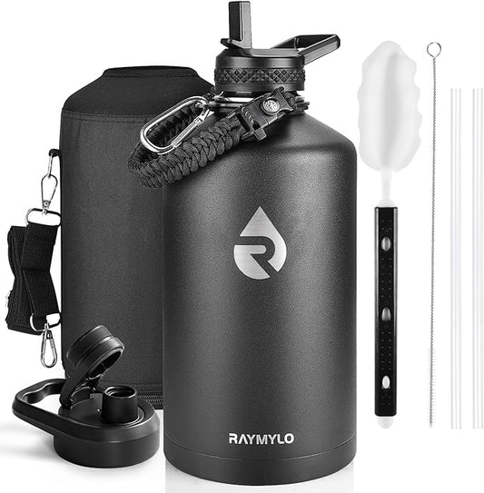 RAYMYLO One Gallon Water Bottle Insulated, Triple Walled Vacuum Stainless Steel by RAYMYLO