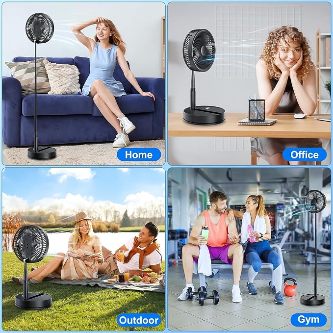 LIPETY Portable Foldable Rechargeable Oscillating Fan - Image 9