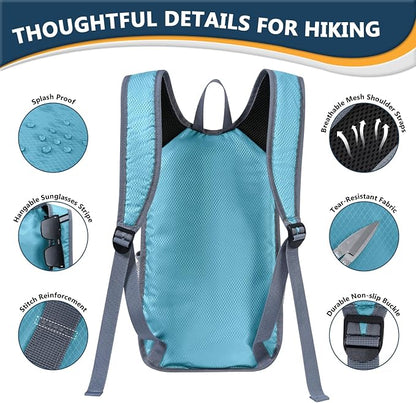15L Foldable Hiking Backpack, Lightweight Packable Waterproof Machine Washable - Image 7