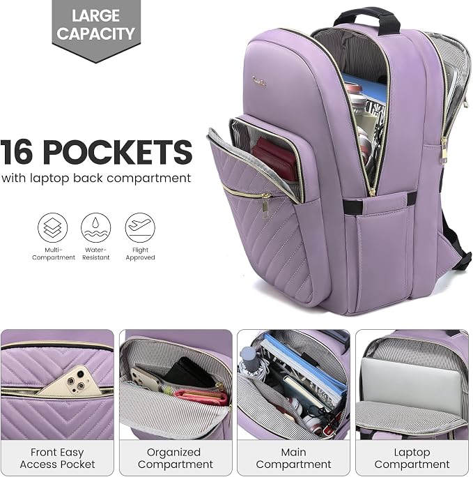 LOVEVOOK Laptop Backpack for Women 15.6 inch, Cute Womens Travel Backpack Purse - Image 2