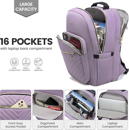 LOVEVOOK Laptop Backpack for Women 15.6 inch, Cute Womens Travel Backpack Purse - Image 2