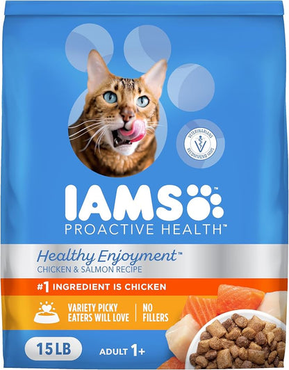 IAMS Healthy Enjoyment Dry Cat Food Chicken & Salmon Recipe, Cat Food Dry Recipe by IAMS