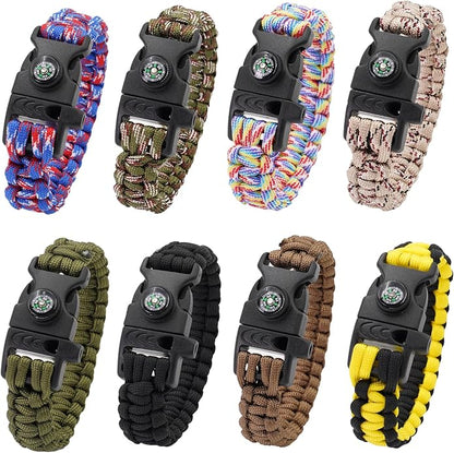 8 Pack Emergency Survival Bracelet by Unknown
