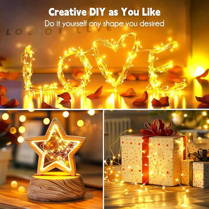 2Pack Fairy Lights Plug in, 33Ft 100 LEDs Waterproof Silver Wire Firefly Lights - Image 5