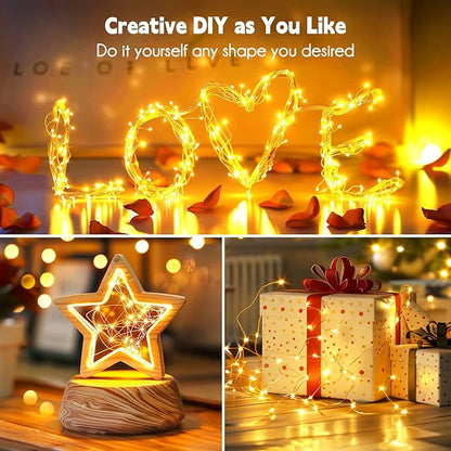 Minetom Fairy Lights Plug in, 33Ft 100 LEDs Waterproof Silver Wire Firefly - Image 3