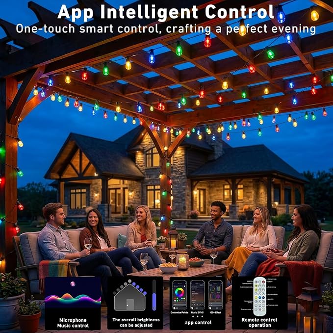 Outdoor String Lights, 400FT Smart RGB+IC Patio Lights - Image 3