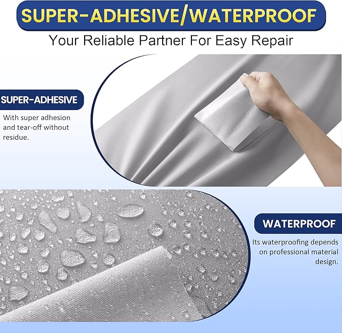 Self-Adhesive Canvas Repair Tape, 8.3" x 11" Waterproof Canvas Repair Patch - Image 3