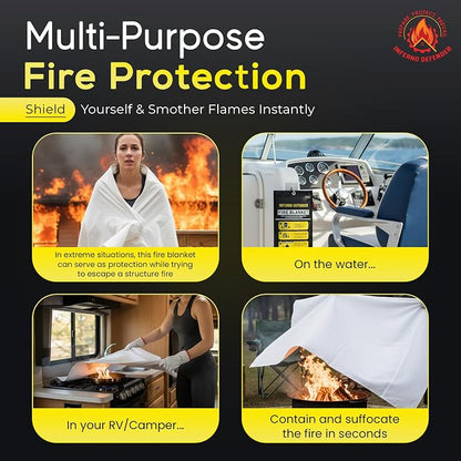 Emergency Fire Blanket For Home And Kitchen, Safe Touch Silicone Coated - Image 7