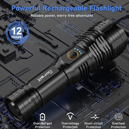 Flashlights LED High Lumens Rechargeable, Goreit 20, 000 Lumens XHP70.2 Super - Image 4