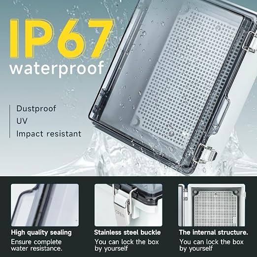 Small Waterproof Electrical Junction Box，IP67 Waterproof Clear ABS Plastic - Image 2
