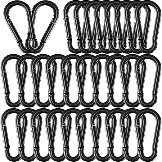 30 Pack 3" Heavy Duty Spring Snap Hook Carabiners, M8 5/16" Galvanized Steel by SEUNGCH