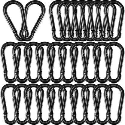 30 Pack 3" Heavy Duty Spring Snap Hook Carabiners, M8 5/16" Galvanized Steel by SEUNGCH