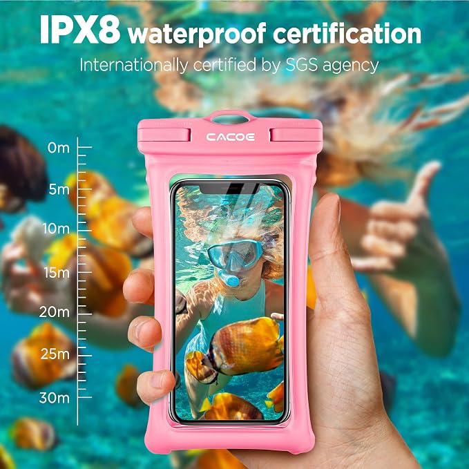 CACOE Floating Universal Waterproof Phone case 2 Pack-Up to 7.0", Phone Pouch - Image 6