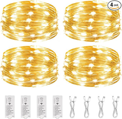 HXWEIYE Rechargeable Fairy Lights Battery Operated, DIY Timer & 8 Modes by LightUpYourHomewHXWEIYE