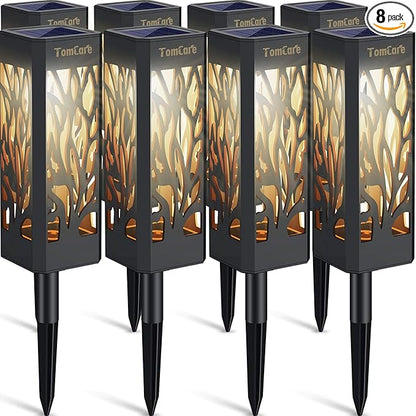 TomCare Solar Lights Outdoor Upgraded Bright Solar Pathway Lights Bigger Size by TomCare