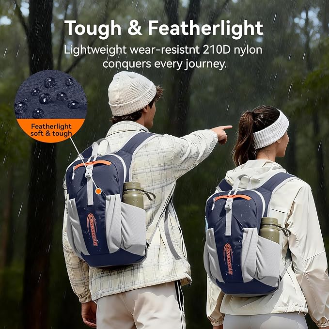 16L Small Hiking Backpack, CROSSGEAR Lightweight Waterproof Foldable Backpack - Image 4