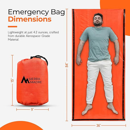 Sierra Madre Emergency Sleeping Bag – Ultralight, Waterproof Mylar Thermal Bivy - Image 5