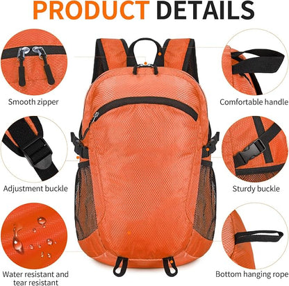 Small Hiking Backpack 15L Travel Lightweight Hiking Packable Daypack - Image 6