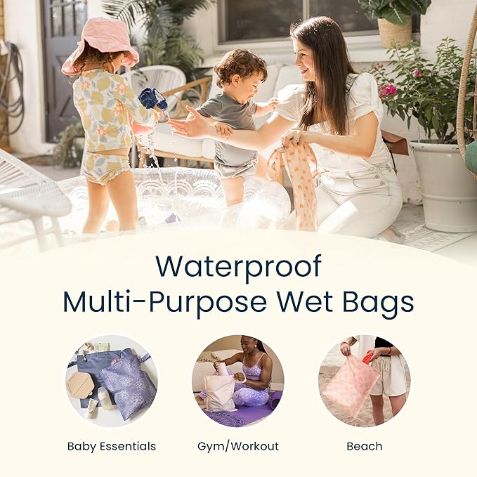 Tiny Twinkle Mess Proof Wet Bags | 2-Pack Reusable Waterproof Wet Bags - Image 7