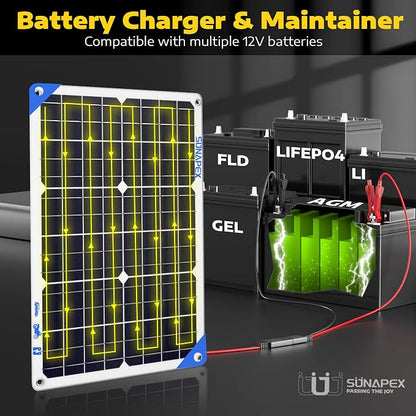 SUNAPEX 12V 30 Watt Solar Trickle Charger Maintainer - Image 5