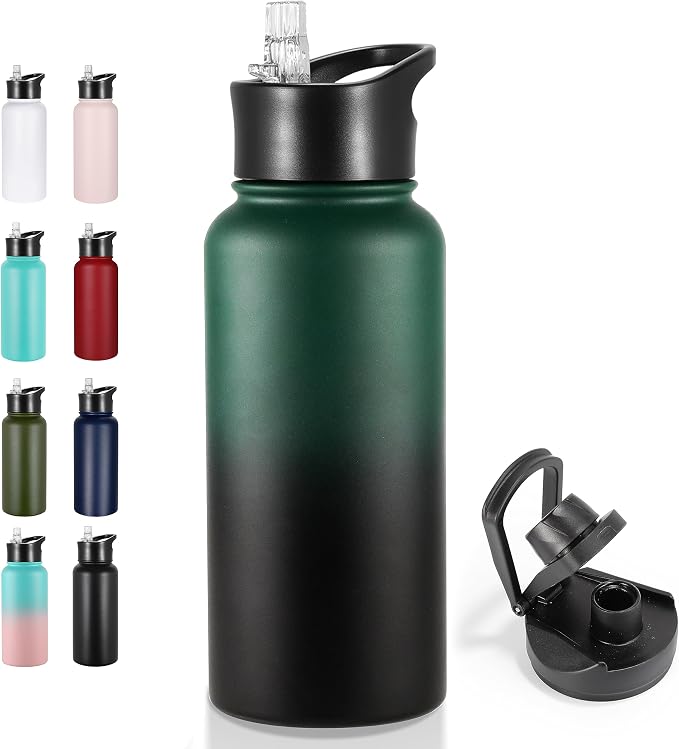 VEGOND 32 oz Insulated Water Bottle Stainless Steel Metal Water Bottles by VEGOND