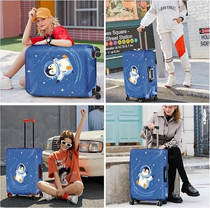 ANNA QUEEN Astronaut Penguin Luggage Cover, Cute Space Penguin Design Suitcase - Image 7