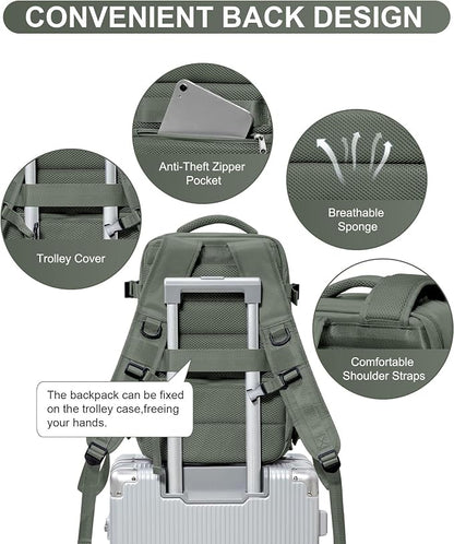 WONHOX Large Travel Backpack Carry on Flight Approved Laptop Work Business - Image 5