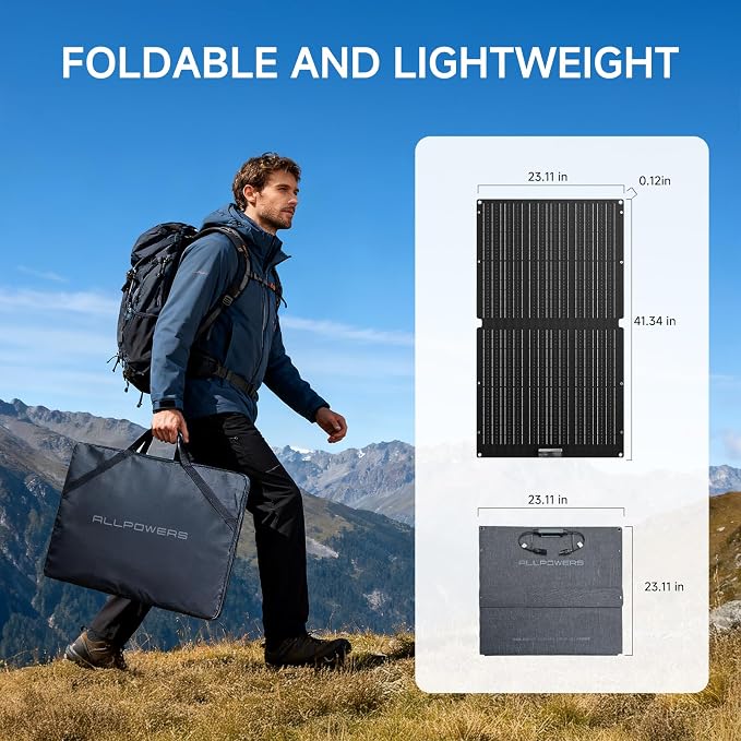 ALLPOWERS SE100 100W Portable Solar Panel Charger, High-Efficiency 23-25% - Image 2