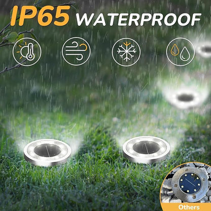 INCX Solar Ground Lights, 16 Pack Solar Lights Outdoor Waterproof, Solar Garden - Image 3