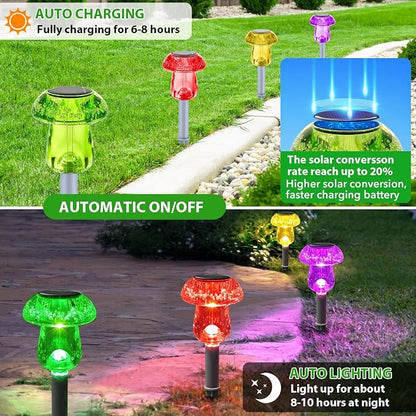 Benany Solar Lights Outdoor, 8 Pack Mushroom Lights Outside Waterproof - Image 5