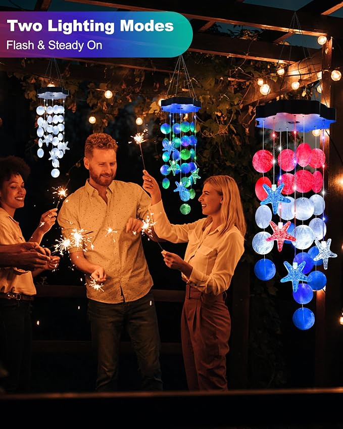 Toodour Solar Decorative Lights Outdoor, Solar Wind Chimes Outside Decorative - Image 2