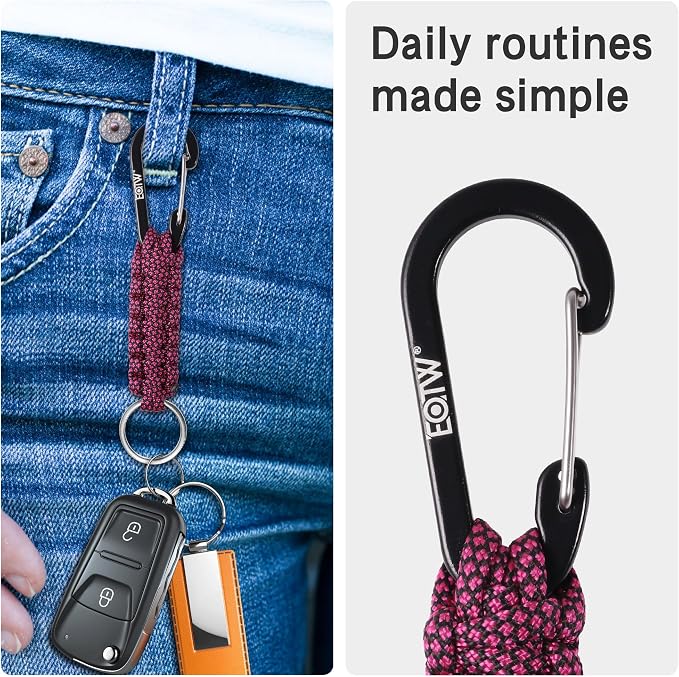 EOTW Paracord Keychain for Men Women Paracord Carabiner Backpack Keychain - Image 4