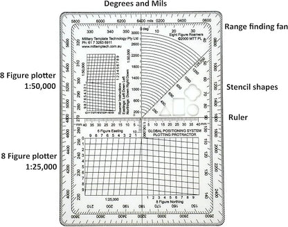 GPS Map Plotting Protractor — Military Map Marking | Coordinate Scale | Degrees - Image 3