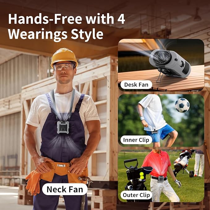 Socool 10000mAh Portable Waist Fan Clip on Wearable Belt Personal Fan - Image 7
