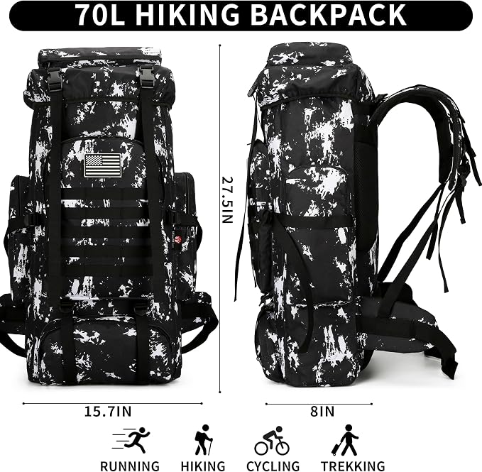 Hiking Backpack for Men 70L/100L Camping Backpack Military Rucksack Molle 3 - Image 2