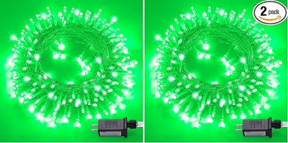 JMEXSUSS Green Christmas Lights Indoor Plug in, 150 LED Connectable String by JMEXSUSS