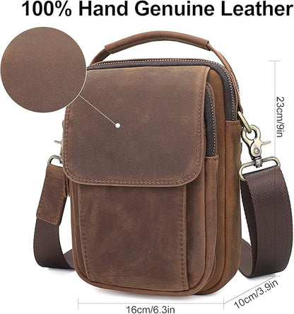 Augus Leather Small Messenger Bag - Image 2
